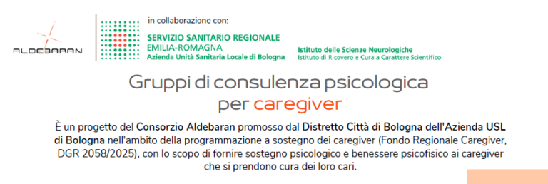 Gruppi di consulenza psicologica per caregiver a Bologna: al via il 3 settembre